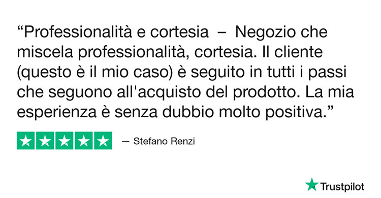 Recensione cliente su Trustpilot